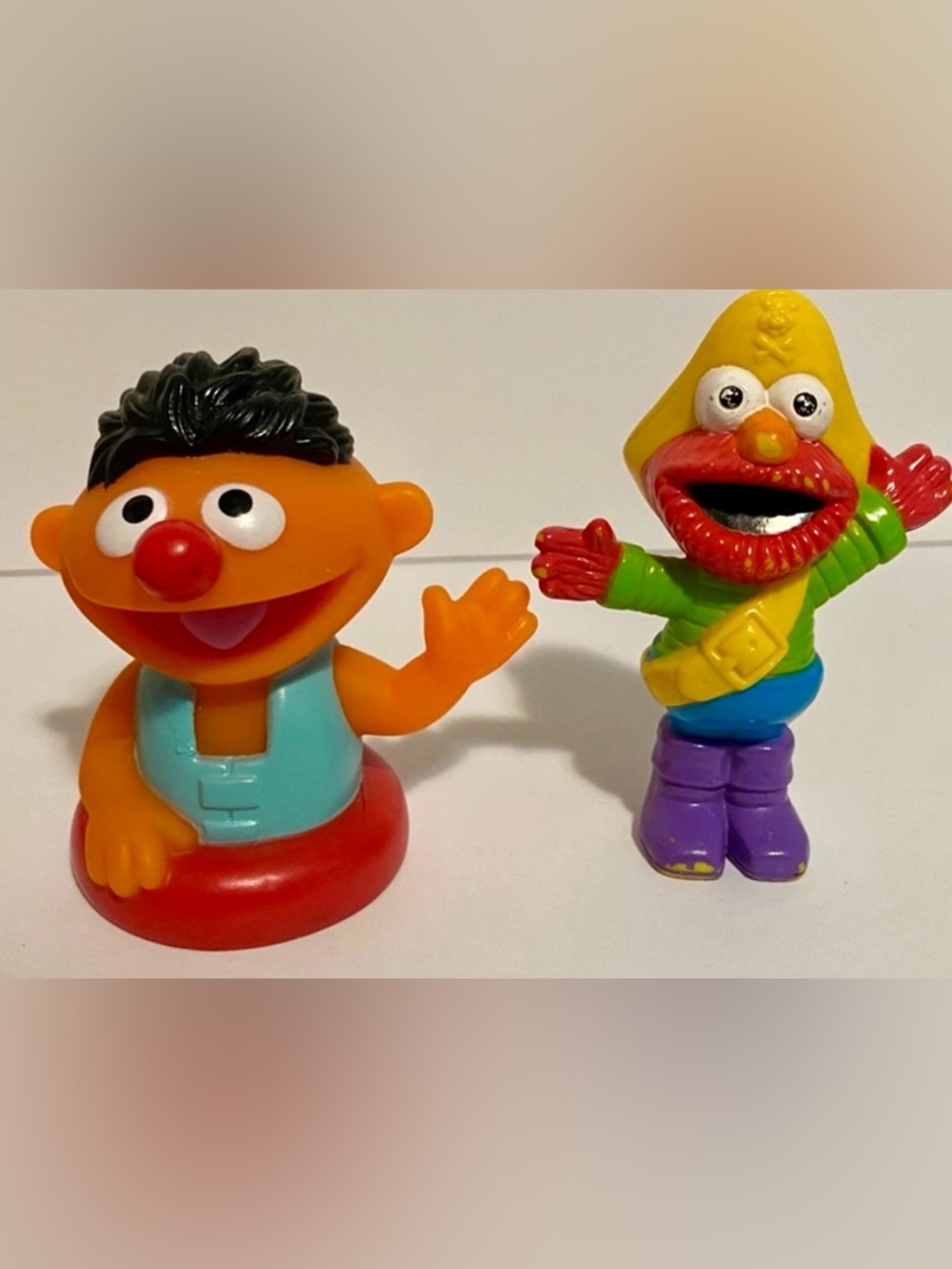 SESAME STREET - 3 VINTAGE BATH TOYS - ERNIE, ELMO and BIG BIRD